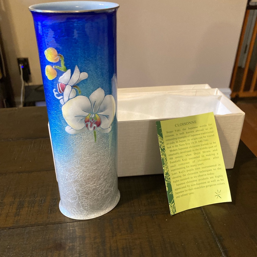 Cloisonne Orchid Vase